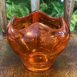 Vintage Orange Viking Rose Bowl